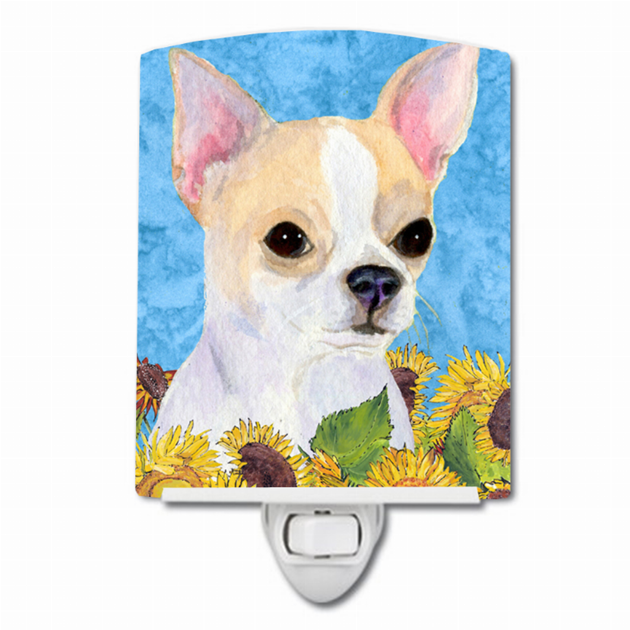 Dog in Summer Flowers Ceramic Night Light - S000213B001695P104823V000