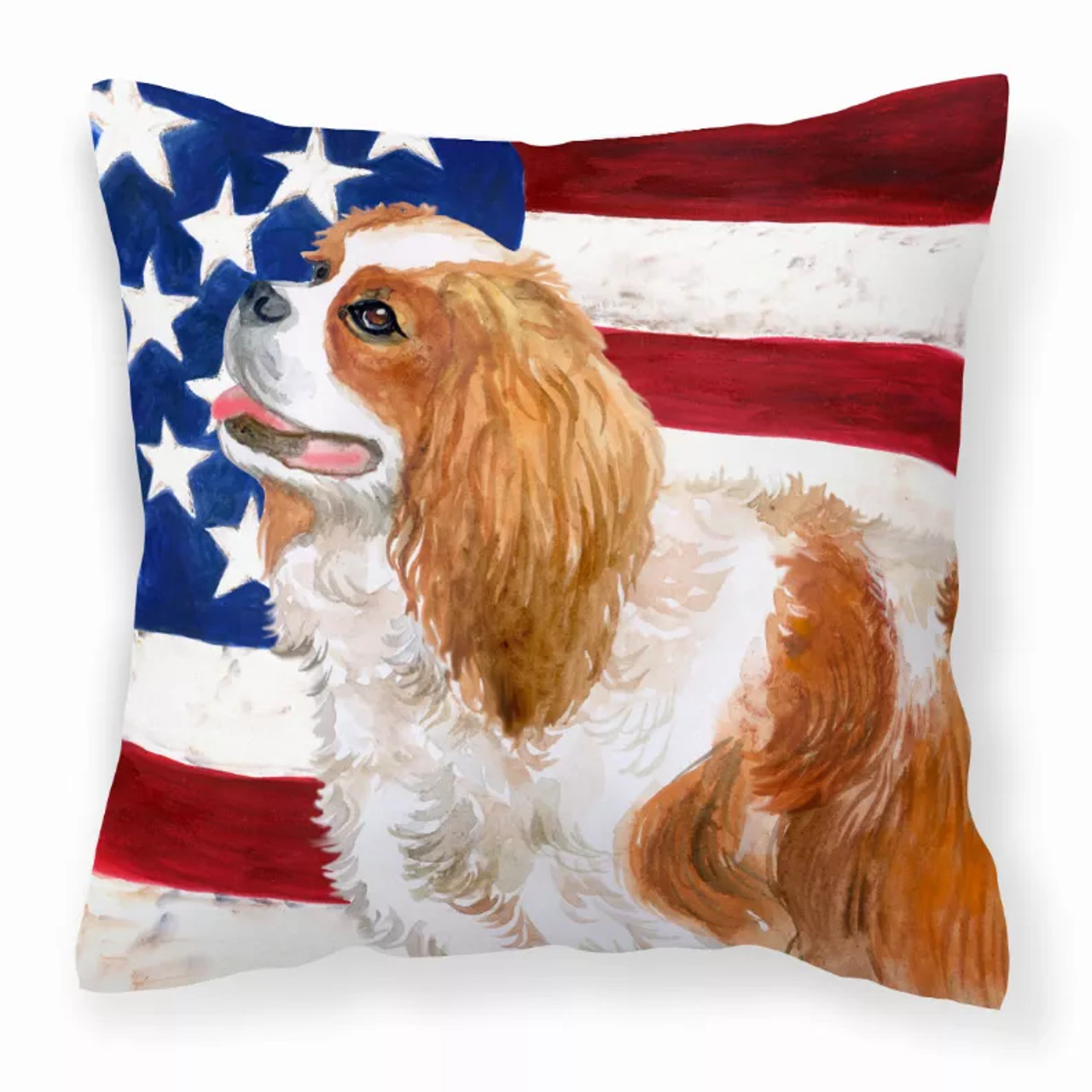 Patriotic With Dog Fabric Decorative Pillow - S000213B001695P114136V000
