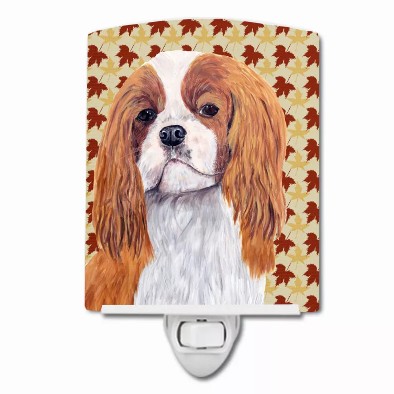 Fall Leaves Dog Art Portrait Ceramic Night Light - S000213B001695P103310V000