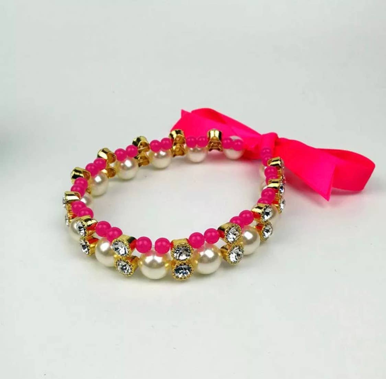 Lovely Pearl Ribbon Necklace - S002142B002493P000479V007