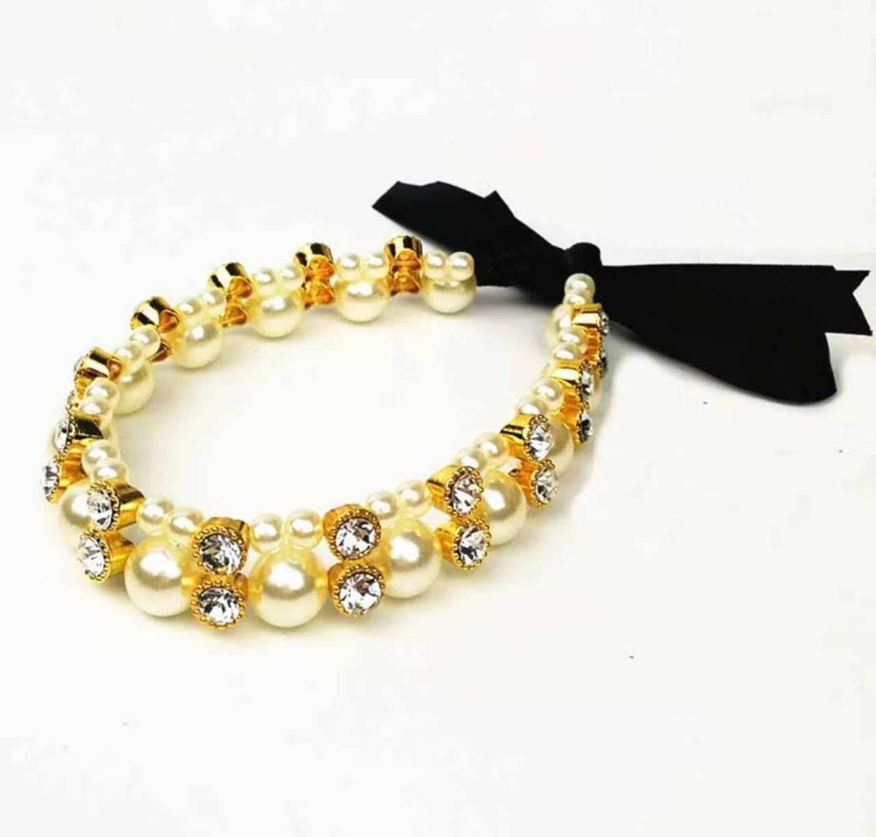 Lovely Pearl Ribbon Necklace - S002142B002493P000479V004