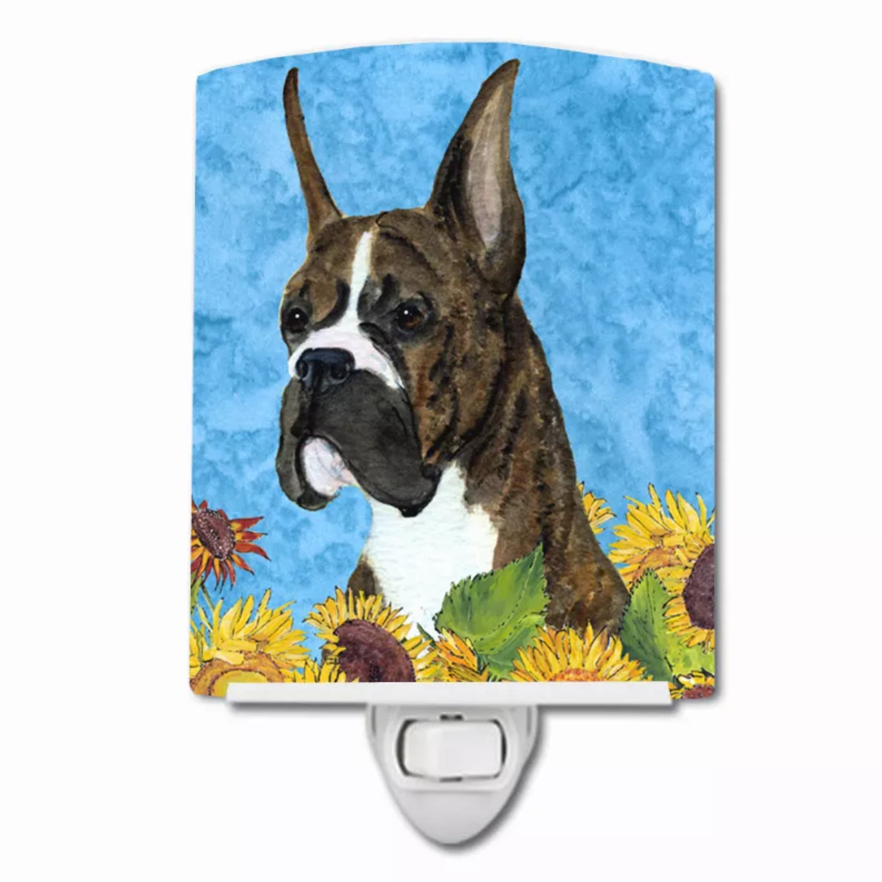 Dog in Summer Flowers Ceramic Night Light - S000213B001695P104656V000
