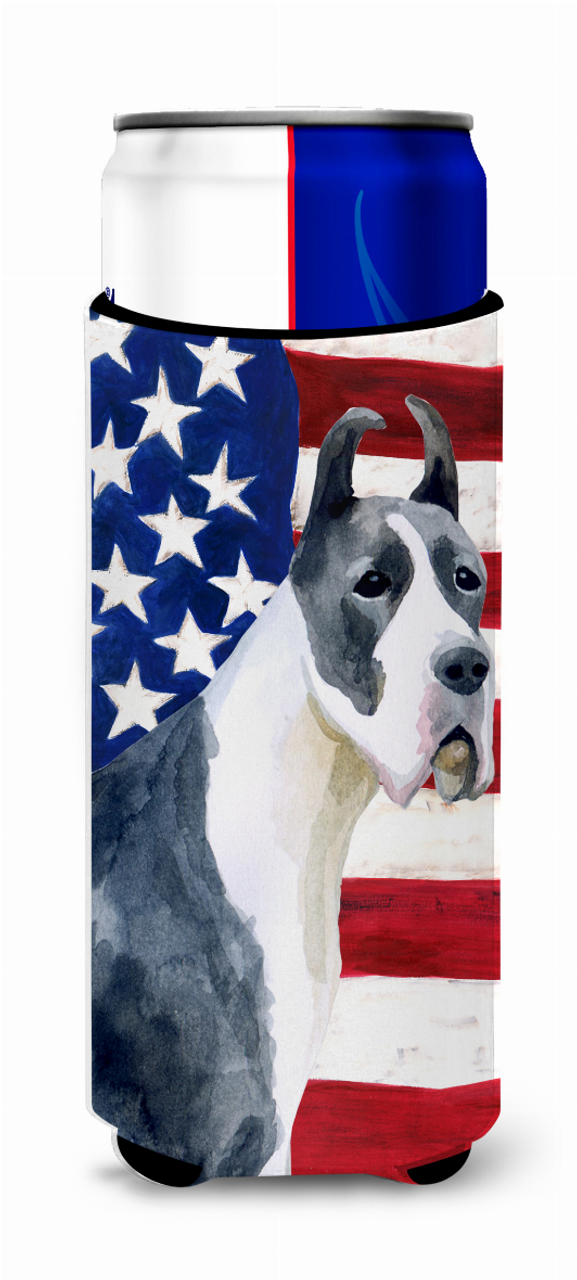 USA American Flag with Dog Ultra Hugger for slim cans - BB9643MUK