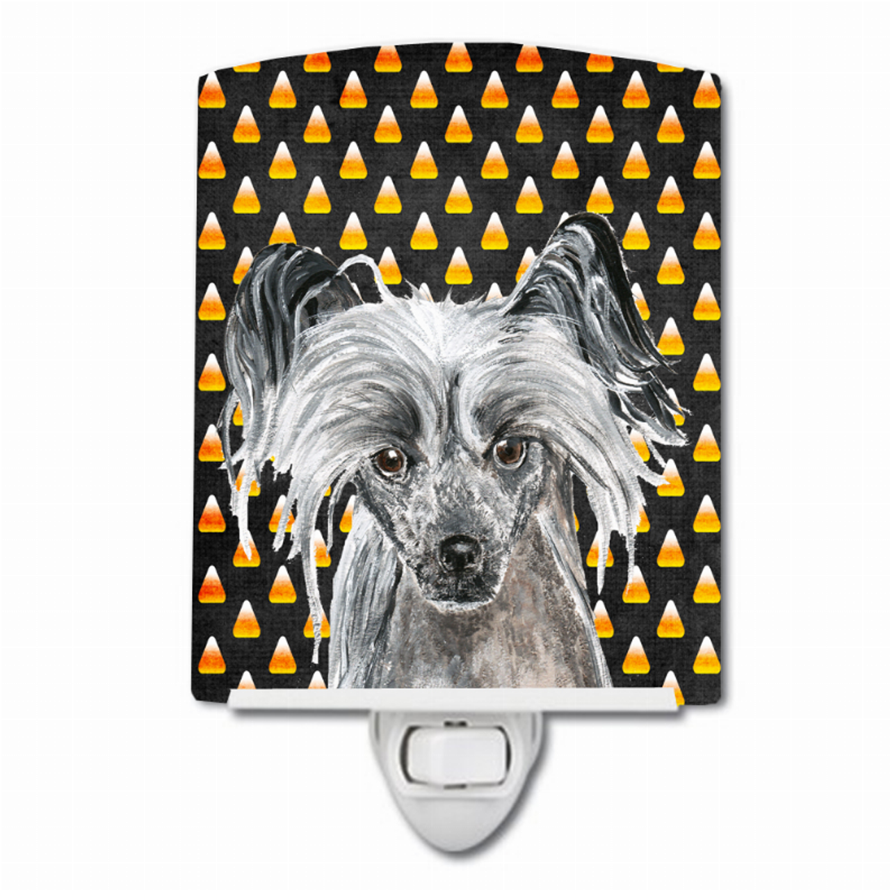 Candy Corn Halloween Dog Art Portrait Ceramic Night Light - SC9536CNL