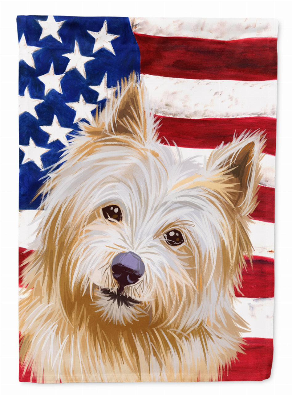 American Flag with Dog Artwork Flag Garden Size - CK6633GF