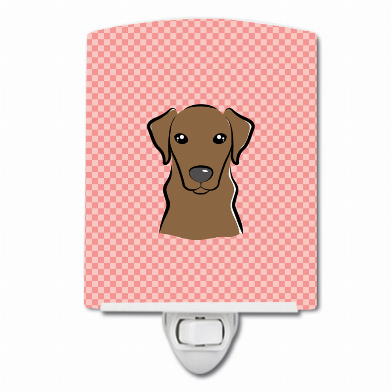 Checkerboard Design with Dog Ceramic Night Light - BB1234CNL
