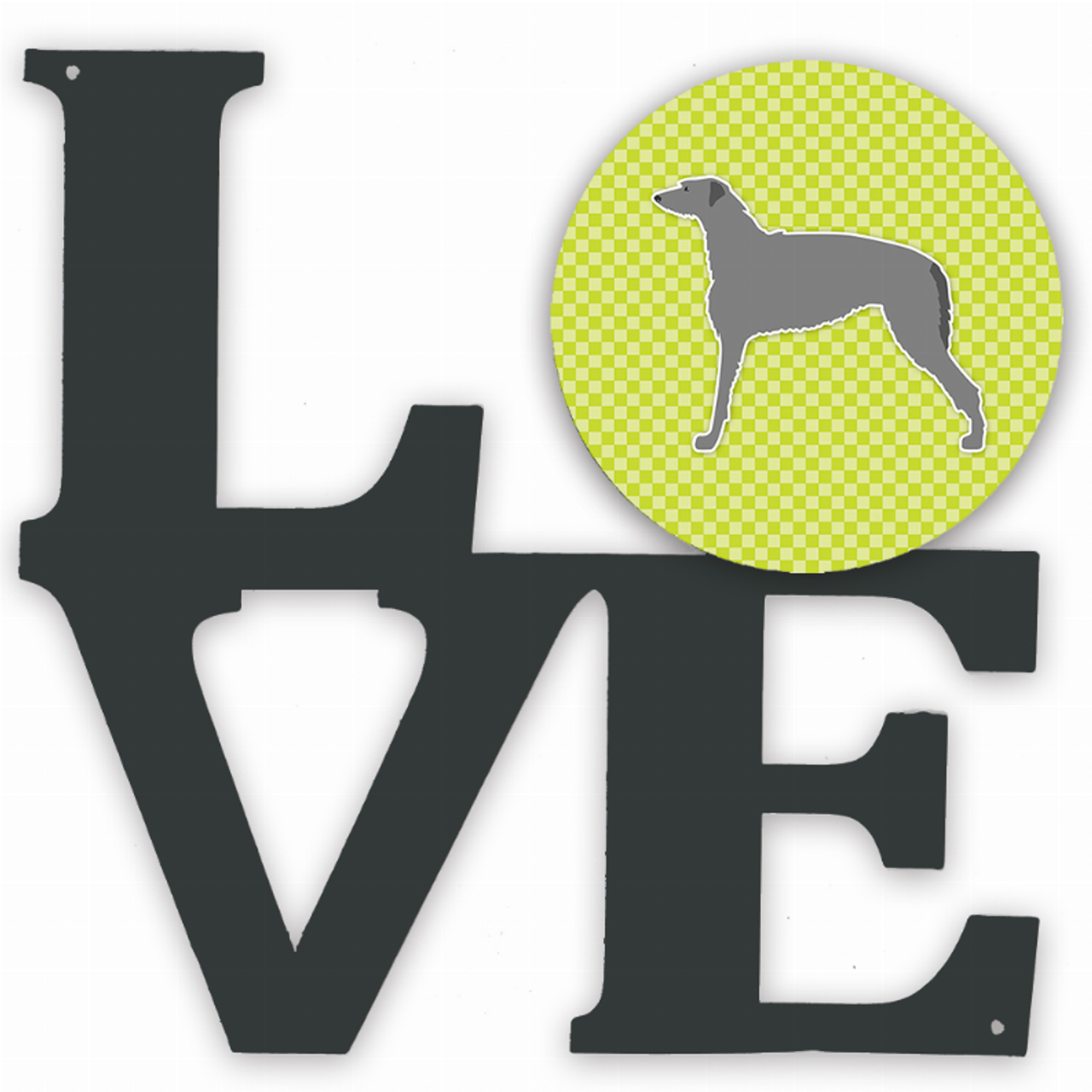 Checkerboard Dog Profile Metal Wall Artwork LOVE - BB3796WALV