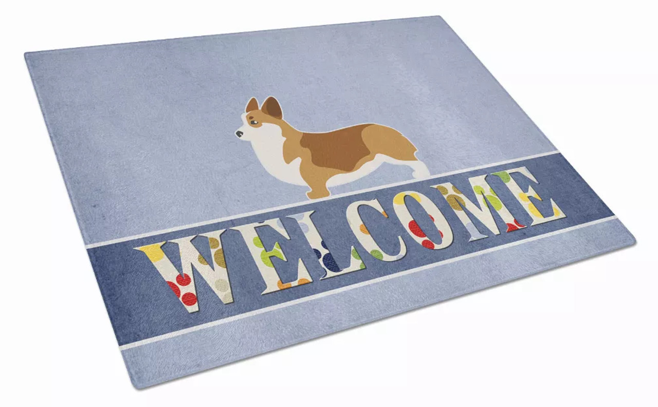 Welcome Dog Print Glass Cutting Board Large - S000213B001695P079709V004