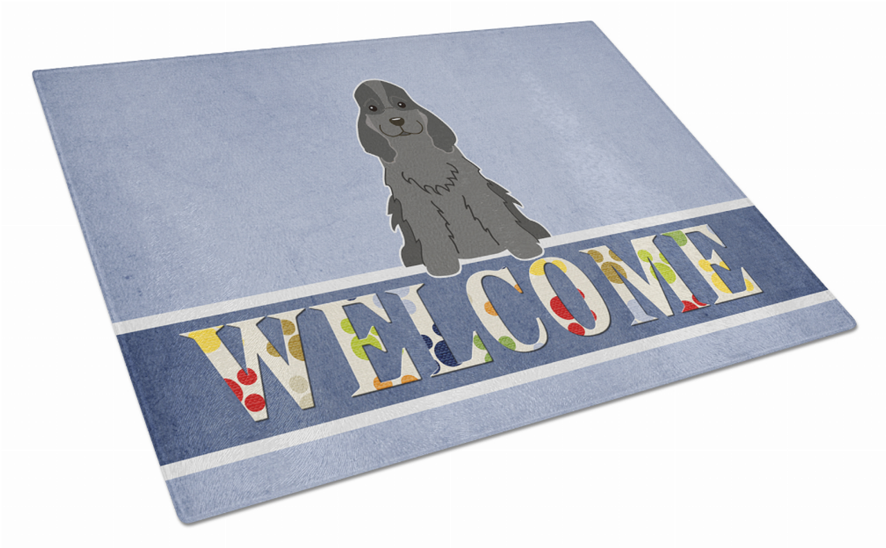 Welcome Dog Print Glass Cutting Board Large - BB5673LCB