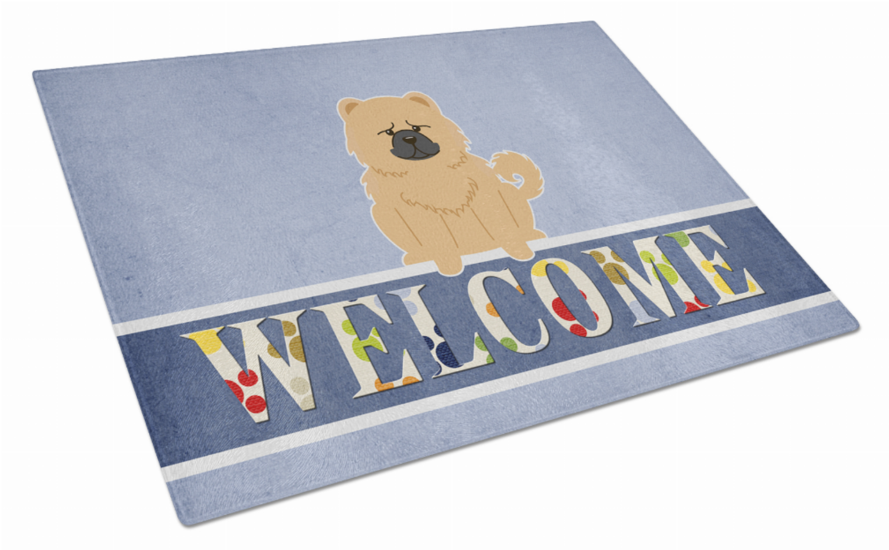 Welcome Dog Print Glass Cutting Board Large - BB5725LCB