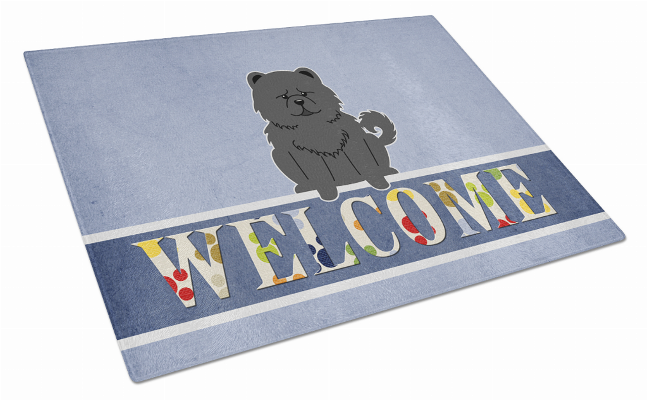 Welcome Dog Print Glass Cutting Board Large - BB5724LCB