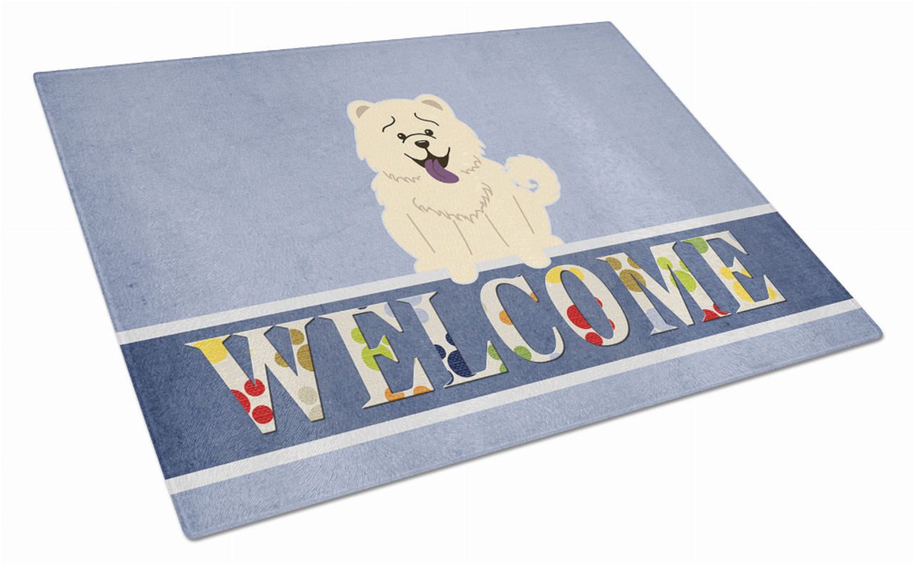 Welcome Dog Print Glass Cutting Board Large - BB5721LCB