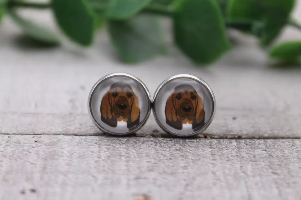 Dog Breeds | Glass Stud Earrings | Hypoallergenic - S001853B002266P000431V031
