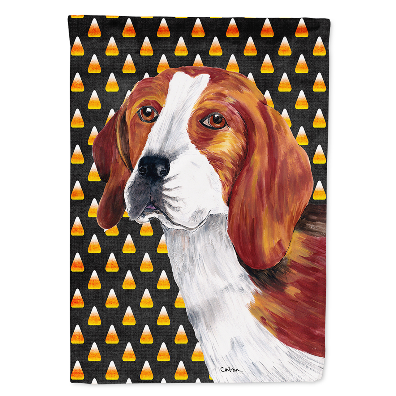 Candy Corn Halloween Dog Portrait Flag Garden Size - S000213B001695P120007V000