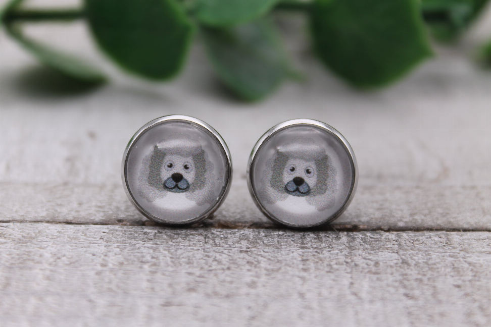 Dog Breeds | Glass Stud Earrings | Hypoallergenic - S001853B002266P000431V007
