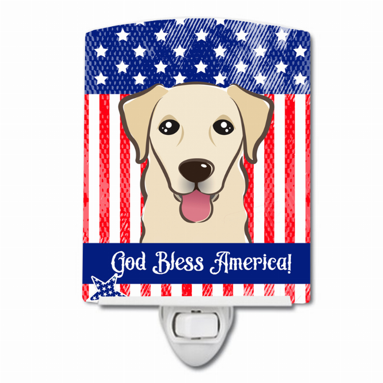 American Flag Design with Dog Ceramic Night Light - S000213B001695P099513V000