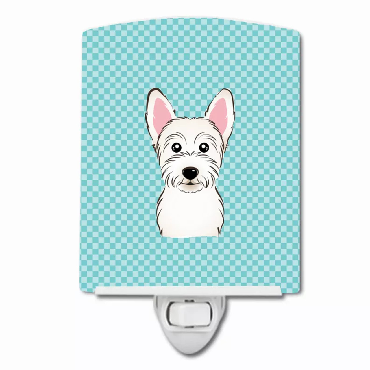 Checkerboard Design with Dog Ceramic Night Light - S000213B001695P098868V000