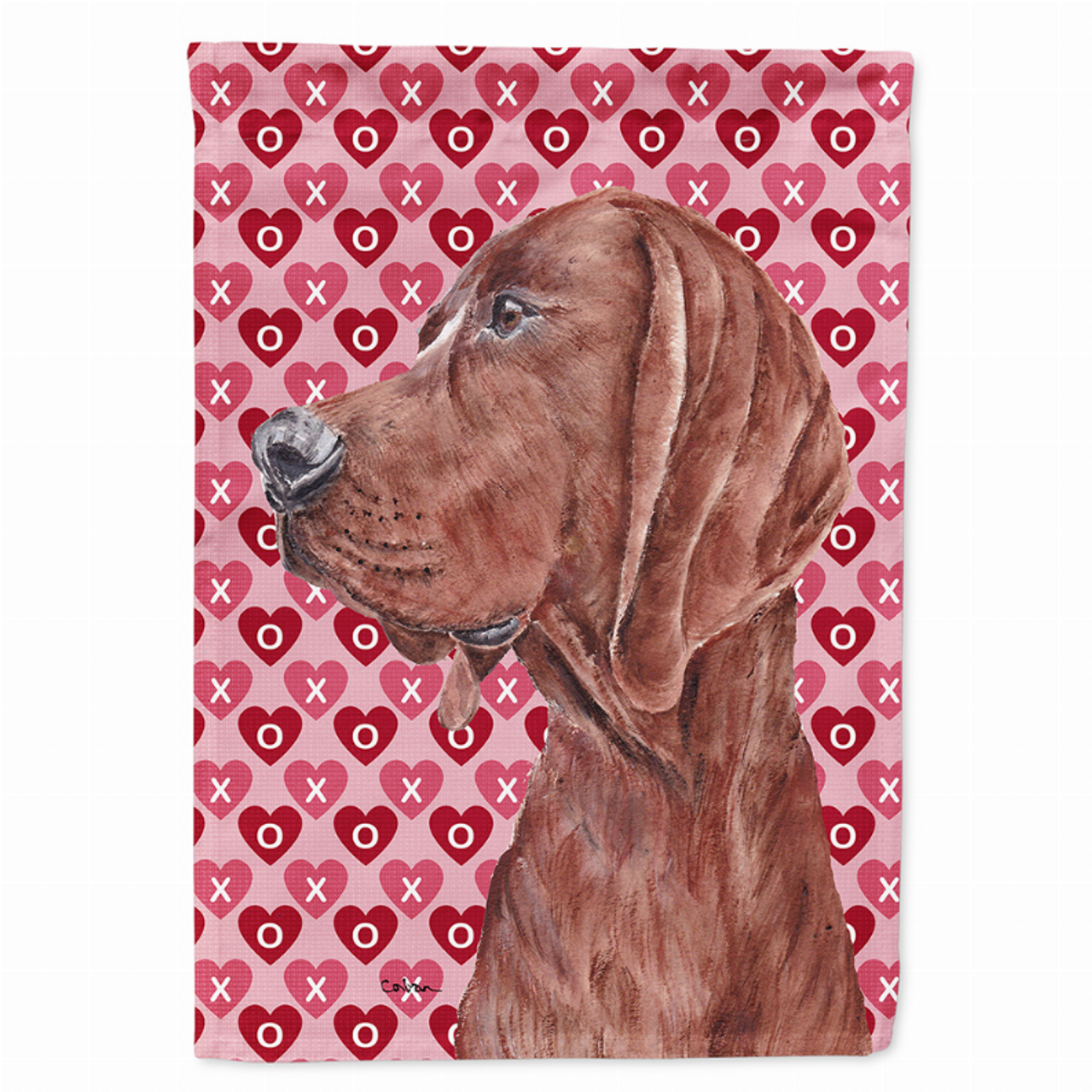 Hearts Love and Valentine's Day Dog Portrait Flag Garden Size - S000213B001695P038612V000