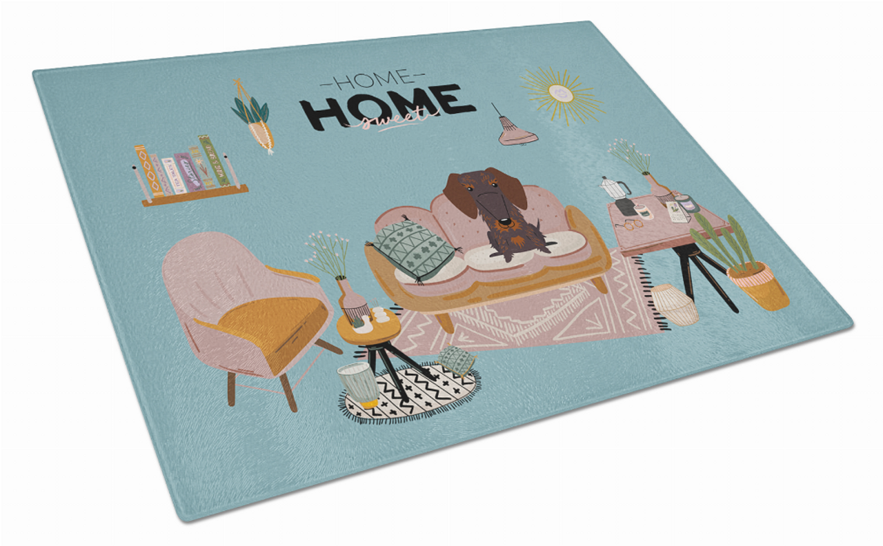 Sweet Home Dog Print Glass Cutting Board Large - CK7974LCB