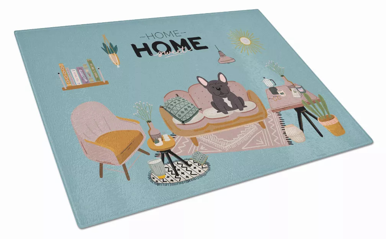 Sweet Home Dog Print Glass Cutting Board Large - S000213B001695P020202V004