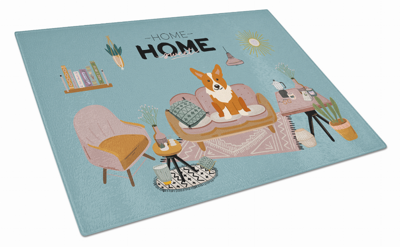Sweet Home Dog Print Glass Cutting Board Large - S000213B001695P020202V021