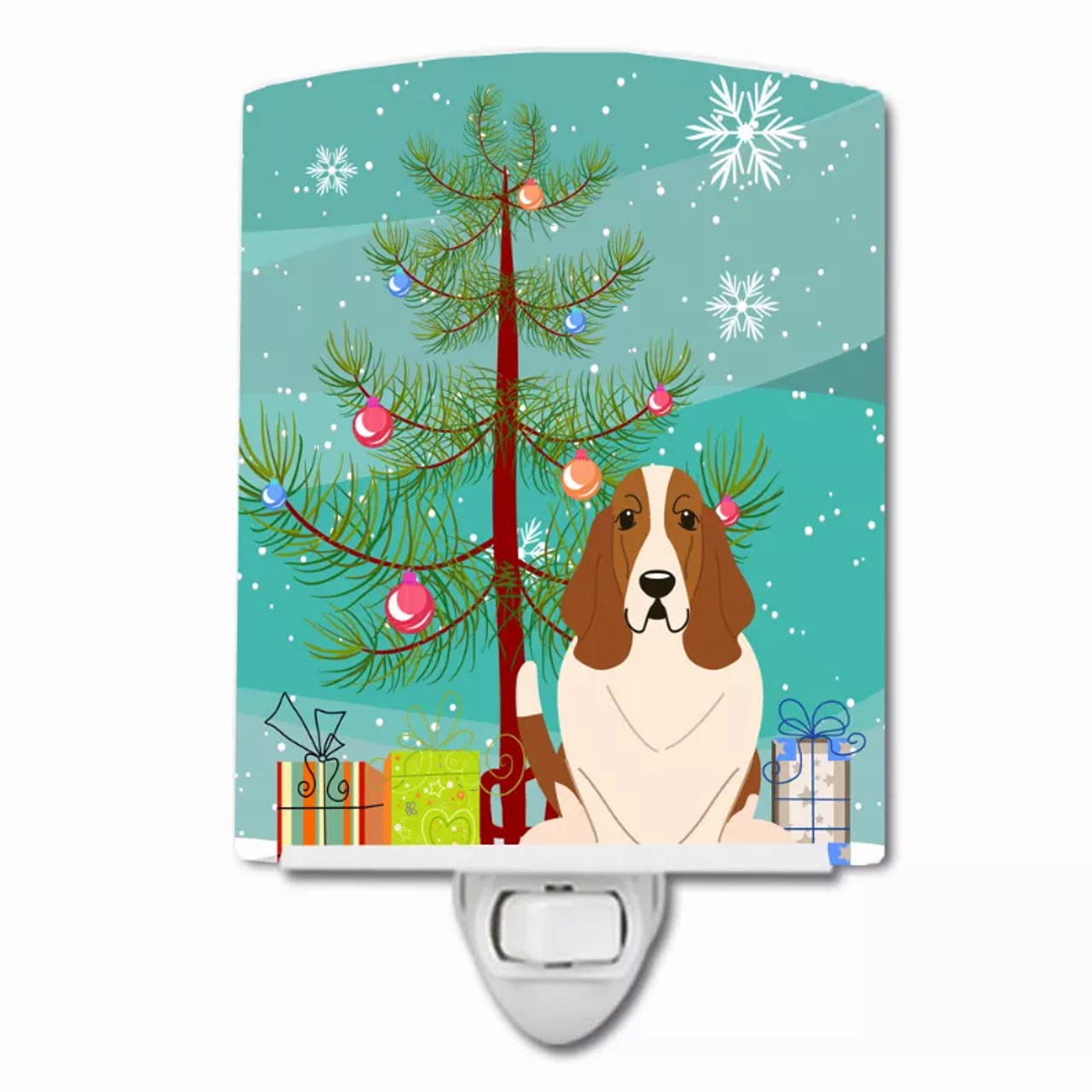 Christmas Tree and Dog Ceramic Night Light - S000213B001695P099683V000