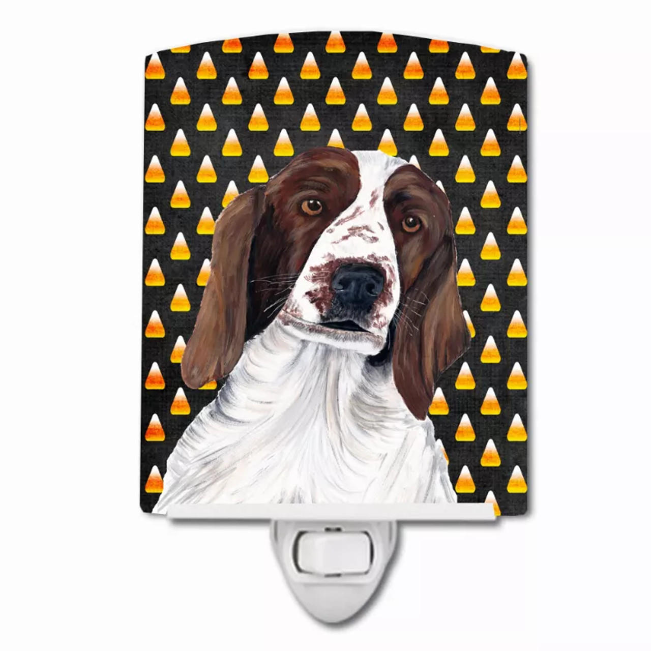 Candy Corn Halloween Dog Art Portrait Ceramic Night Light - S000213B001695P103170V000