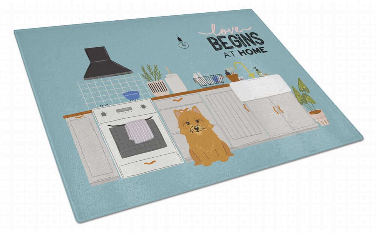Kitchen Scene Dog Print Glass Cutting Board Large - S000213B001695P020200V005