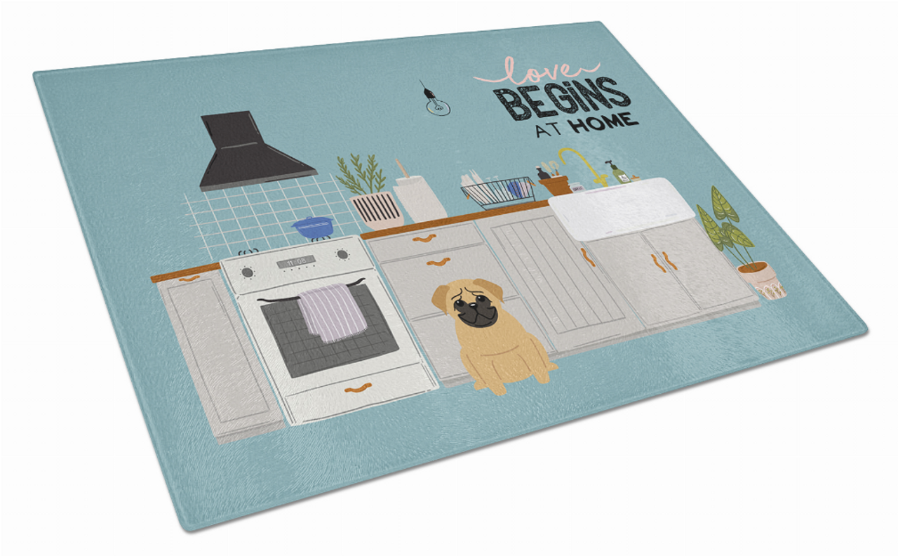Kitchen Scene Dog Print Glass Cutting Board Large - CK7711LCB