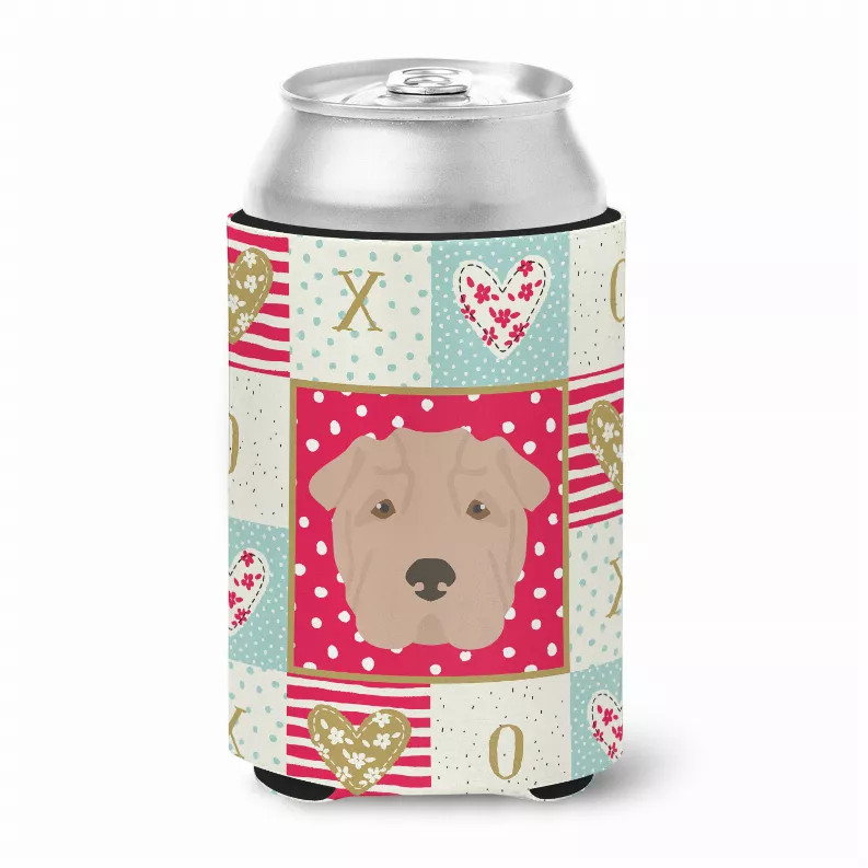 Patchwork Love with Dog Face Can or Bottle Hugger - S000213B001695P007027V000