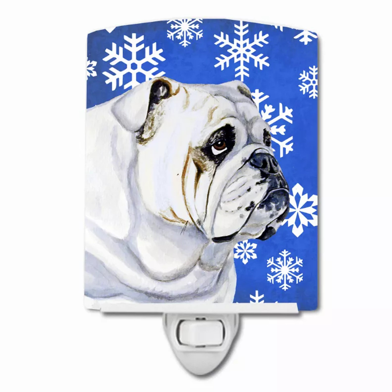 Snowflakes Holiday Dog Art Ceramic Night Light - S000213B001695P102817V000