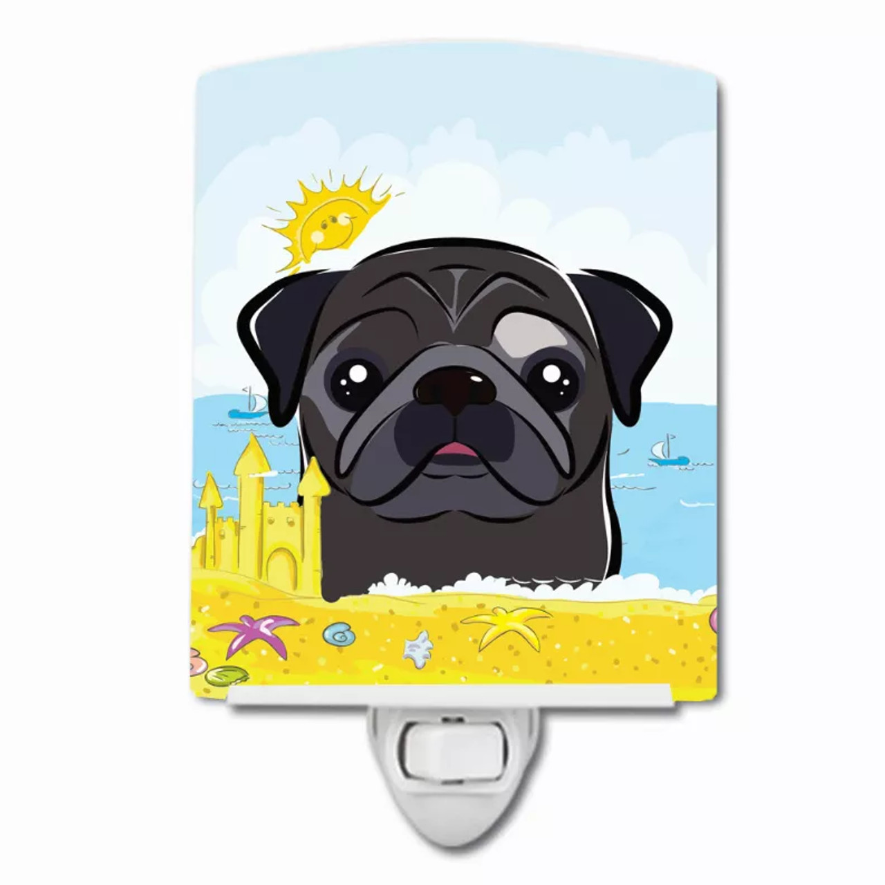 Summer Beach Design with Dog Ceramic Night Light - S000213B001695P099462V000