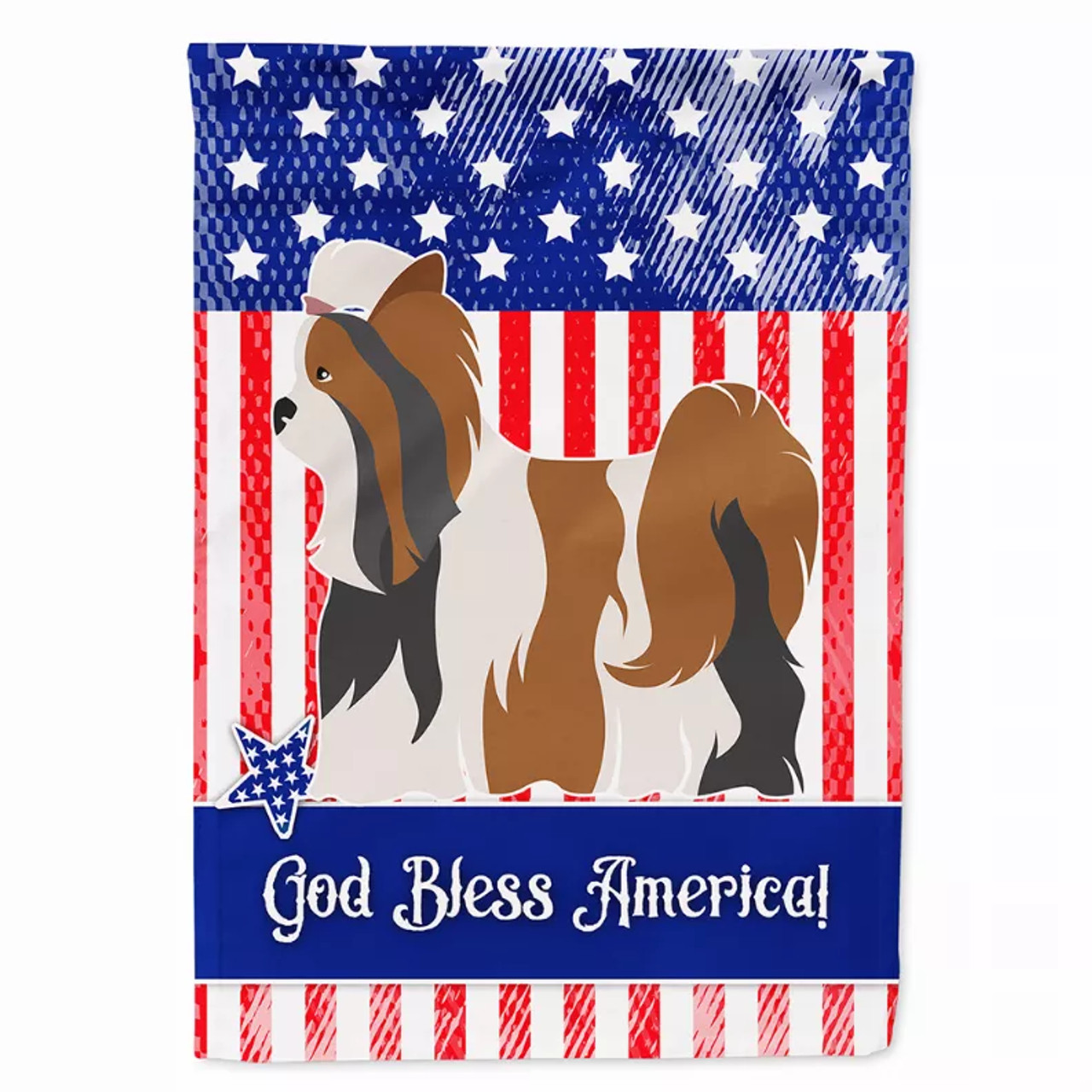 Dog Print American Flag Garden Size - S000213B001695P097109V000