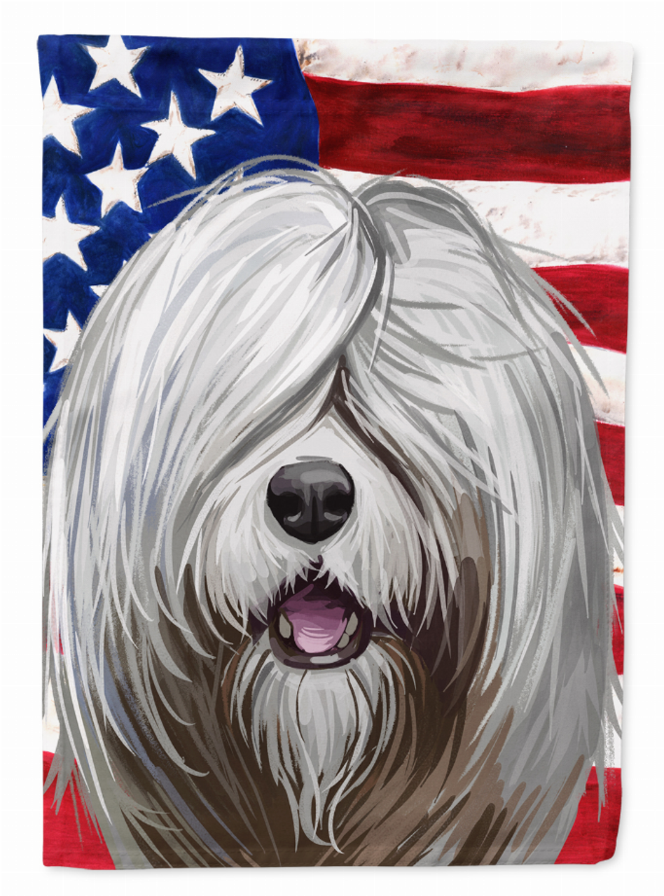 American Flag with Dog Artwork Flag Canvas House Size - CK6716CHF