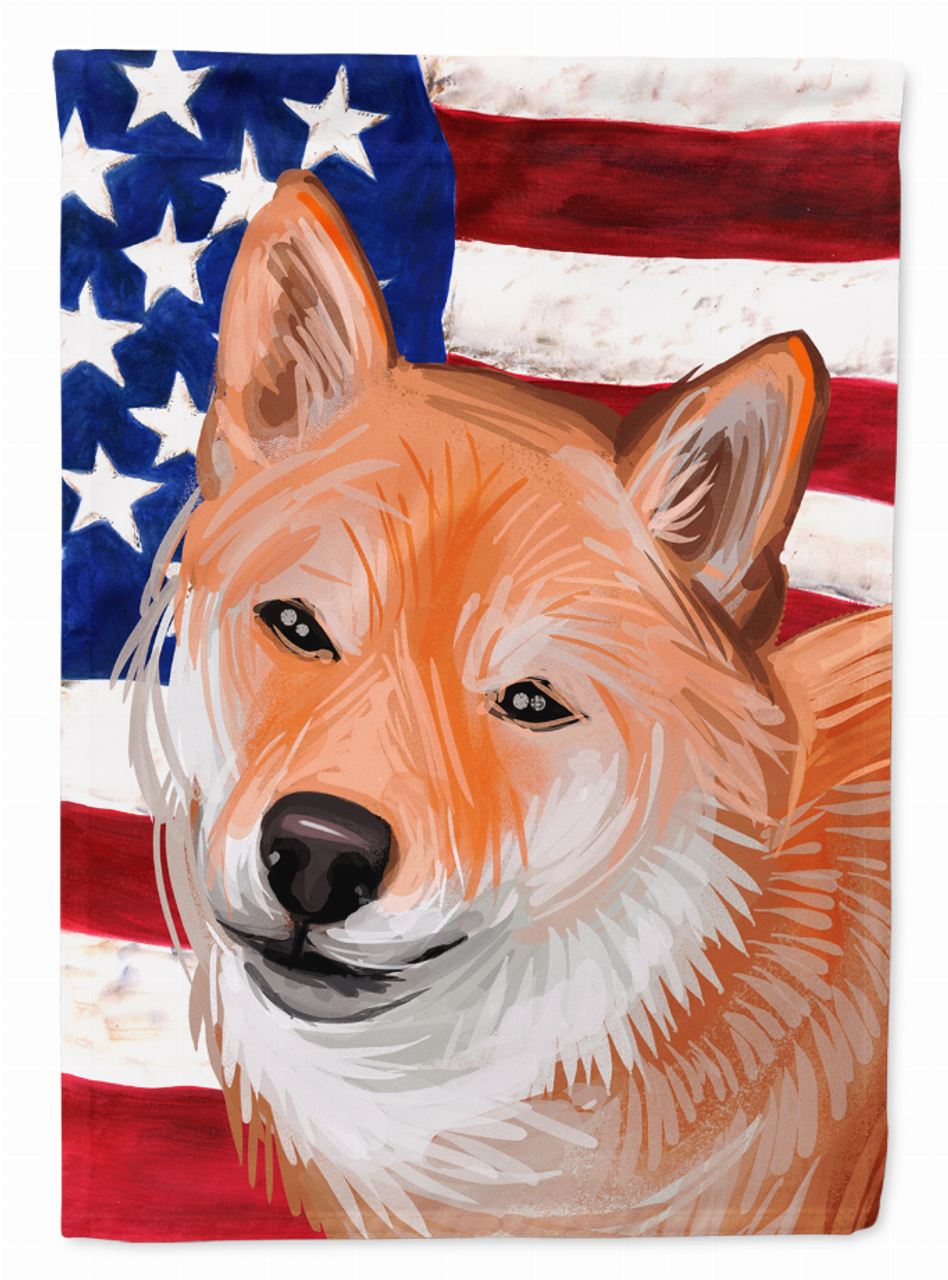 American Flag with Dog Artwork Flag Canvas House Size - CK6704CHF