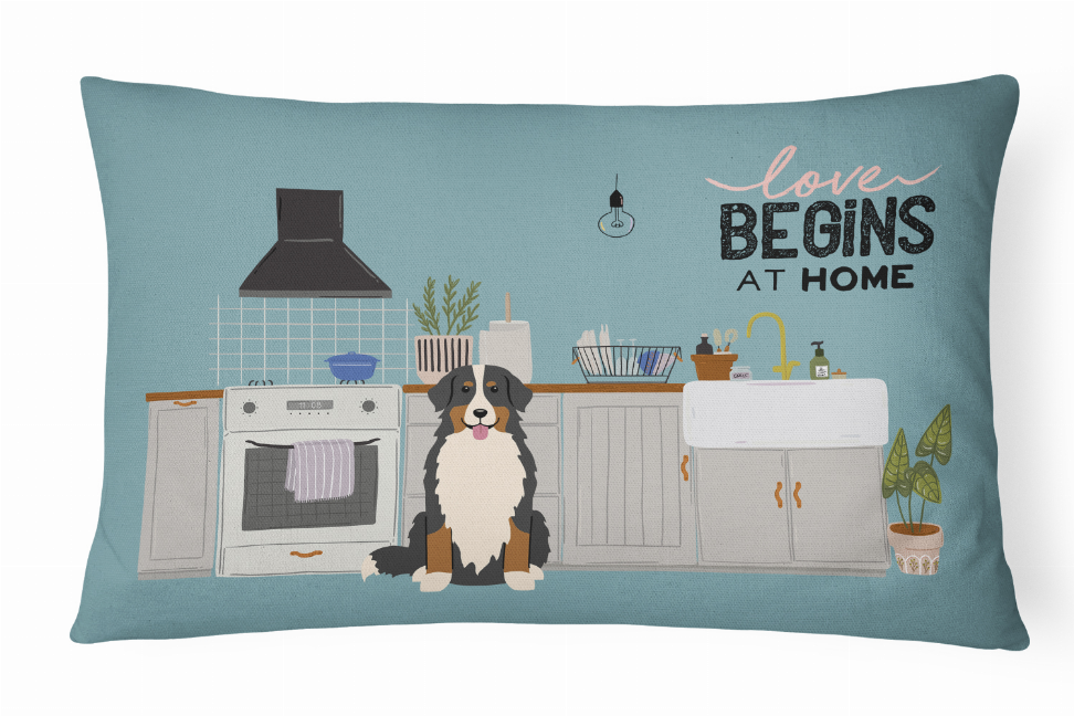 Dog Kitchen Scene Art Canvas Fabric Decorative Pillow - S000213B001695P020383V000