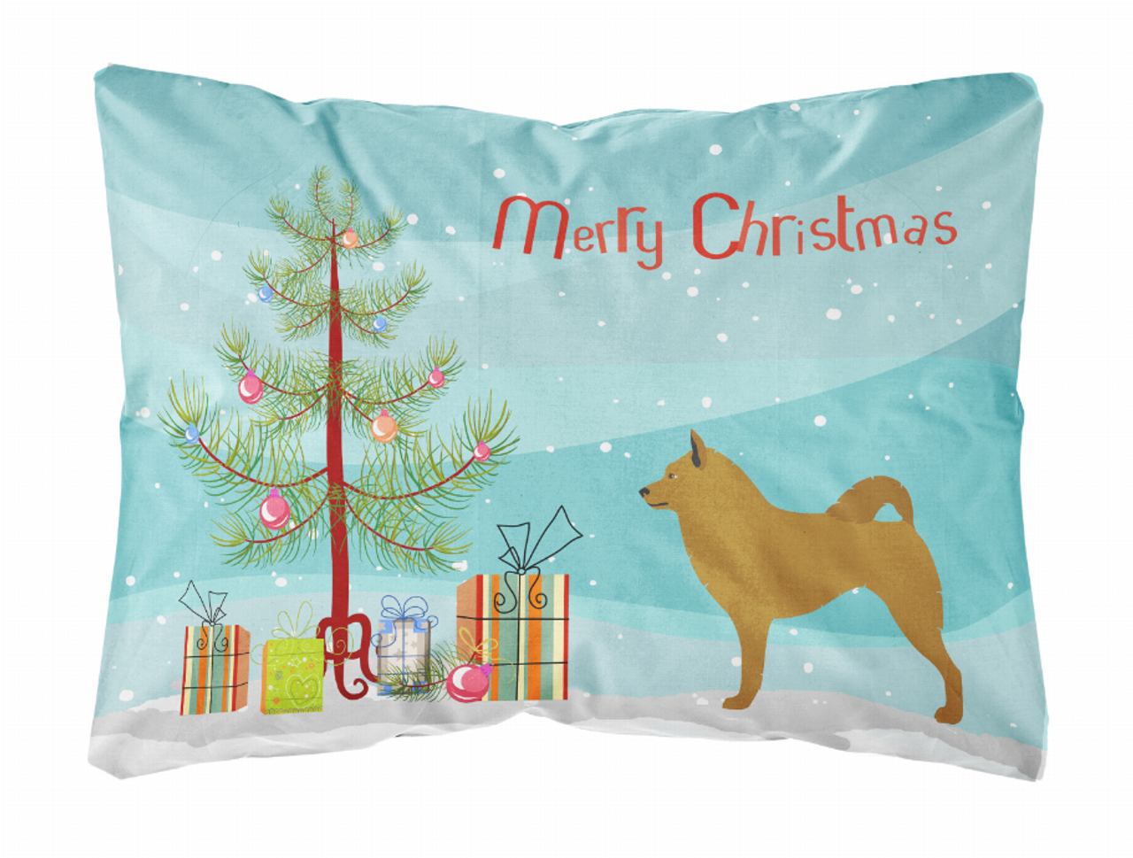 Christmas Tree Dog Art Canvas Fabric Decorative Pillow Style 2 - BB8505PW1216