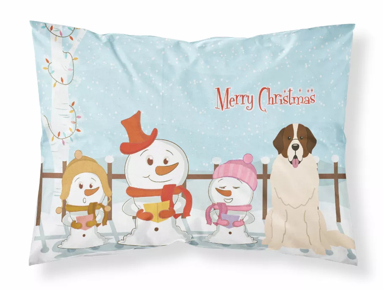 Merry Christmas Carolers Dog Fabric Standard Pillowcase - S000213B001695P069676V000