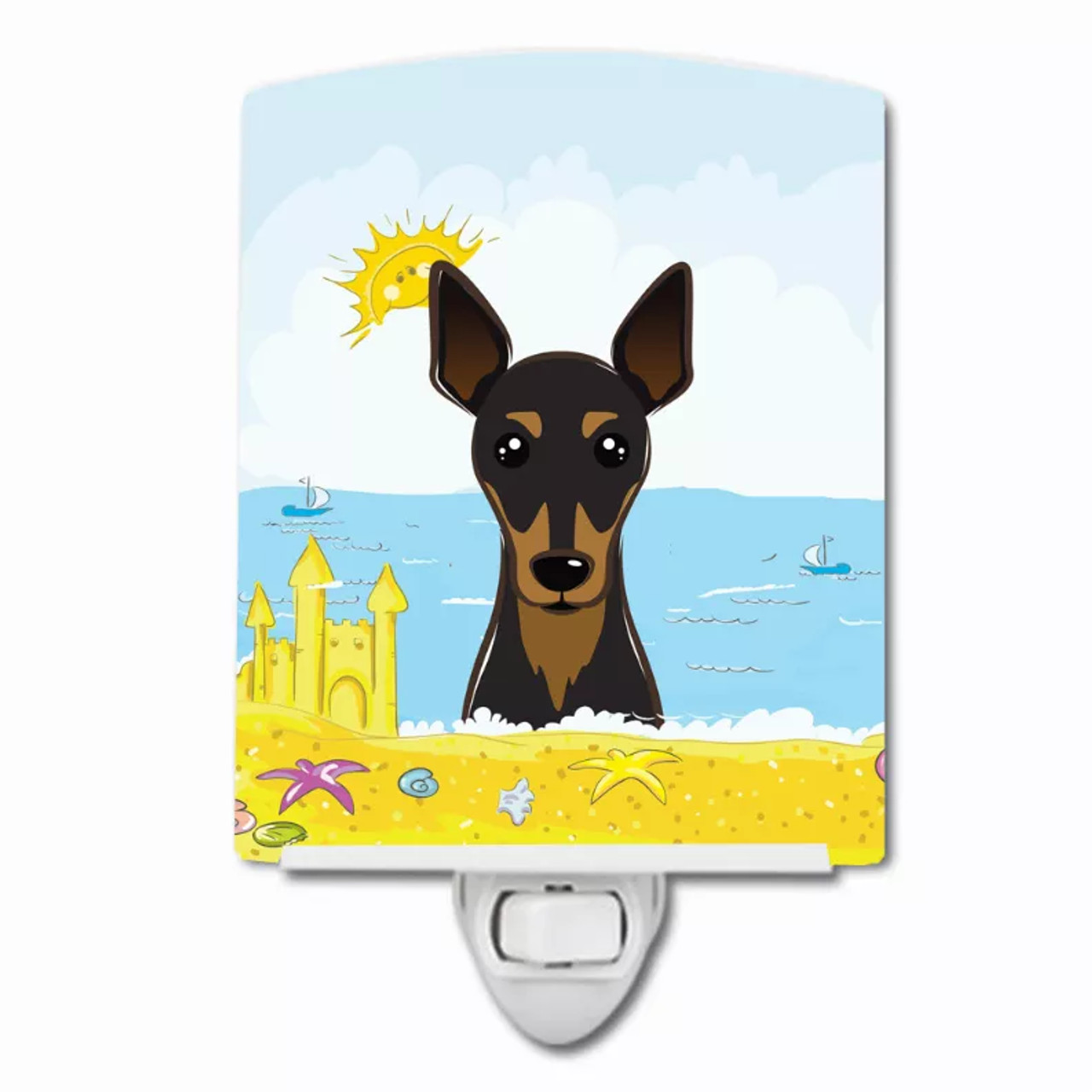 Summer Beach Design with Dog Ceramic Night Light - S000213B001695P099439V000