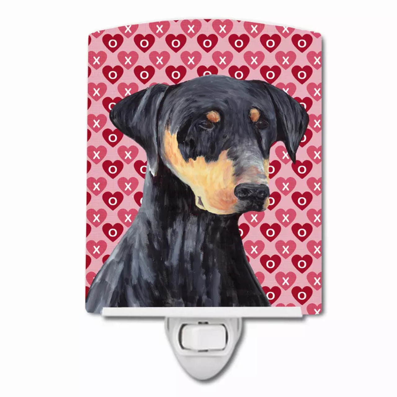 Hearts Love and Valentine's Day Dog Art Ceramic Night Light - S000213B001695P103335V000