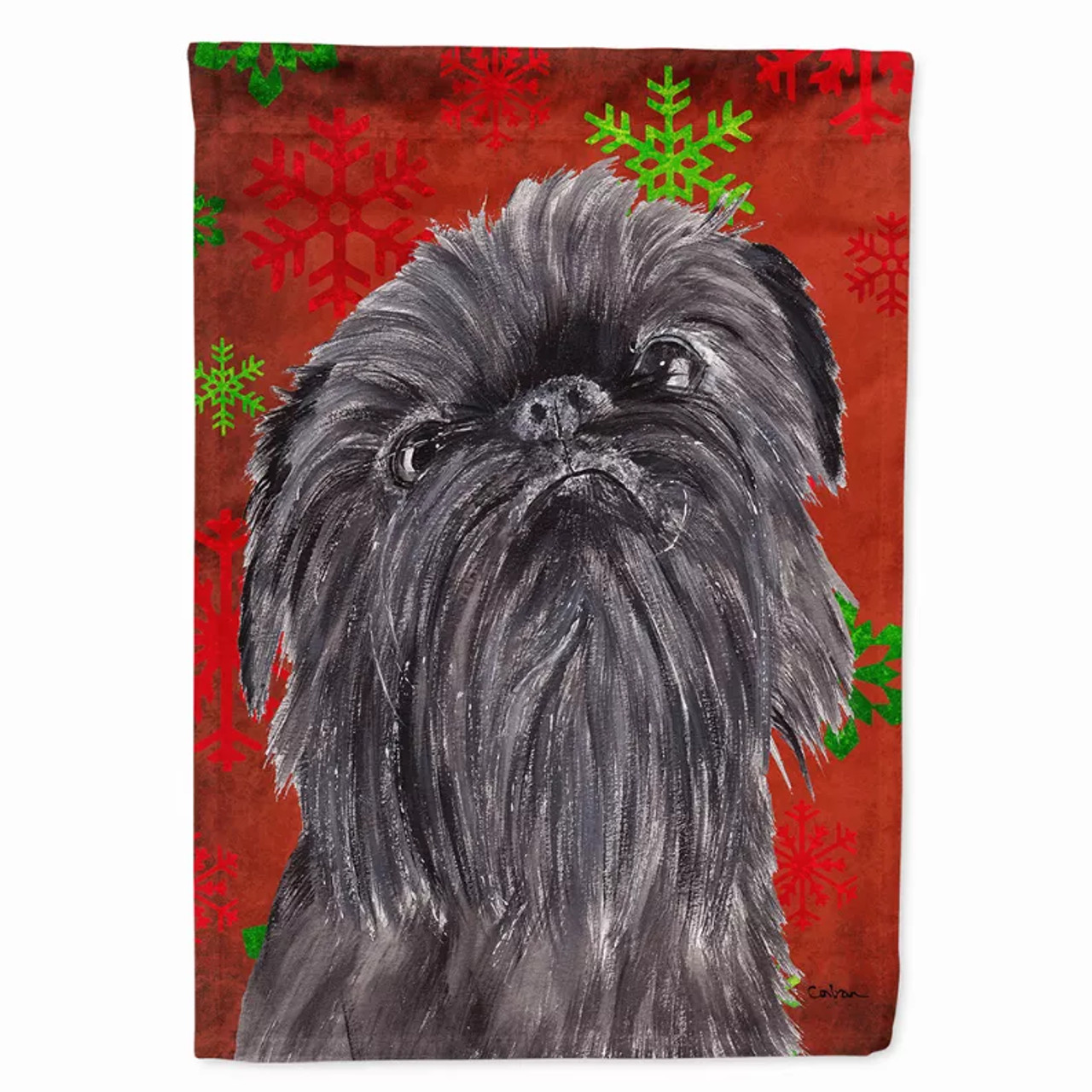 Red and Green Snowflakes Holiday Christmas Dog Flag Garden Size - S000213B001695P037554V000