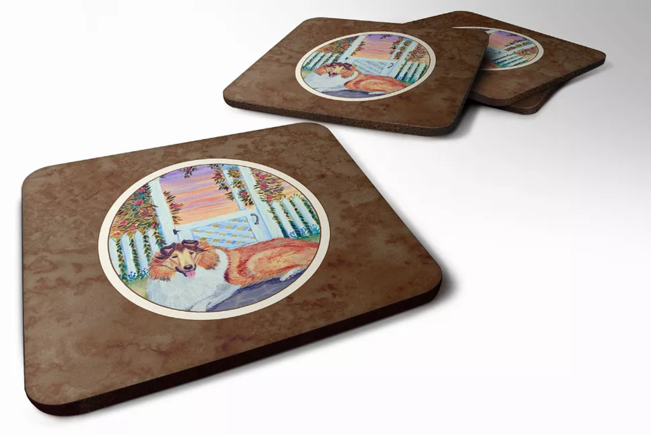 Dog Breed Collie Foam Coaster