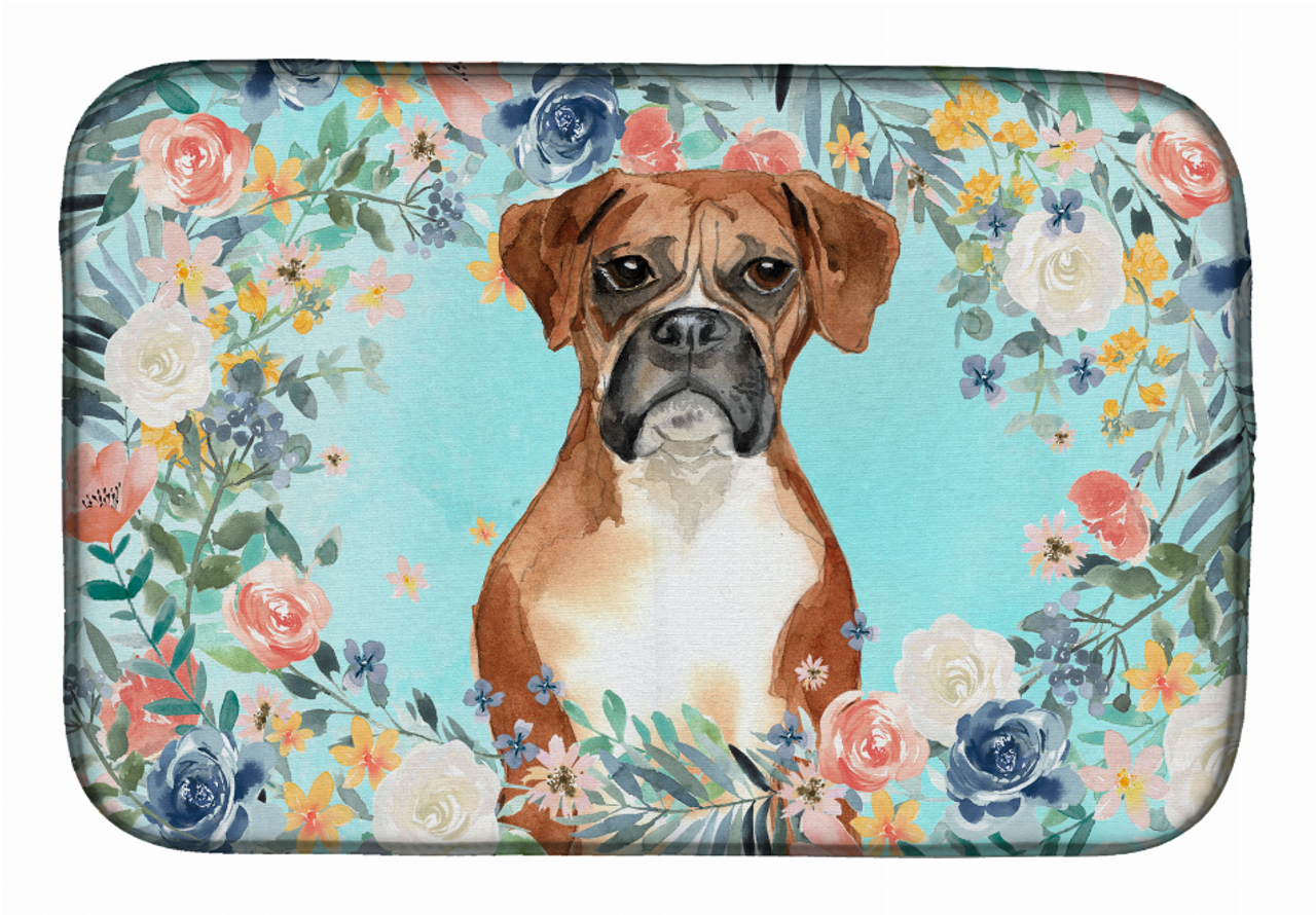 Dog Spreed art Dish Drying Mat - S000213B001695P000353V000