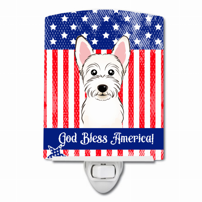 American Flag Design with Dog Ceramic Night Light - S000213B001695P099487V000