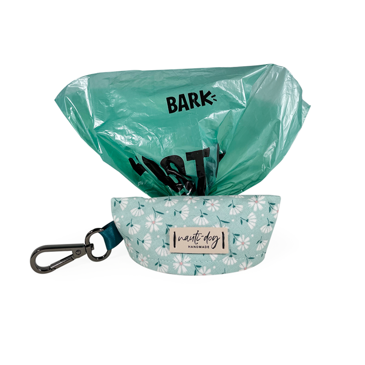 Paperwhite Sea Glass Green Daisy Floral Dog Waste Poop Bag Dispenser - S002793B002925P000177V005