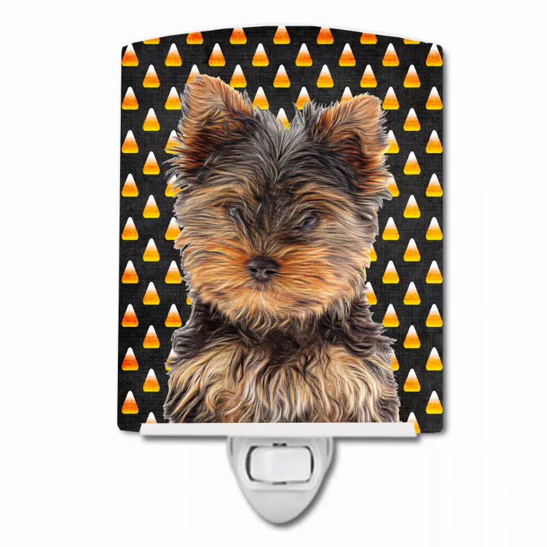Candy Corn Halloween Dog Art Portrait Ceramic Night Light - S000213B001695P102522V000