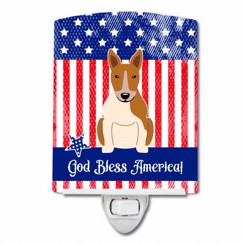 American Flag Design with Dog Ceramic Night Light - BB3130CNL