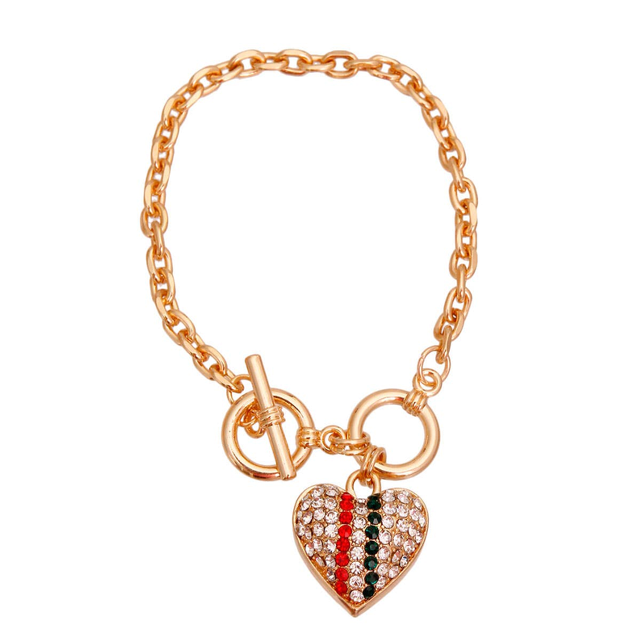 Gold Chain GG Heart Necklace - BarkFifthAve5105