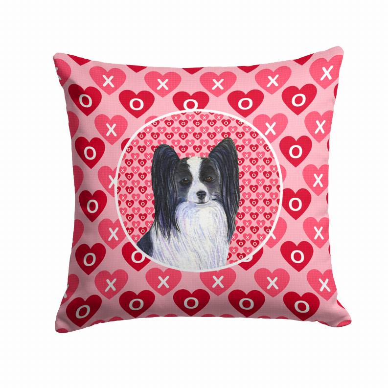 Hearts Love and Valentine's Day Dog Portrait Fabric Decorative Pillow - S000213B001695P068591V000