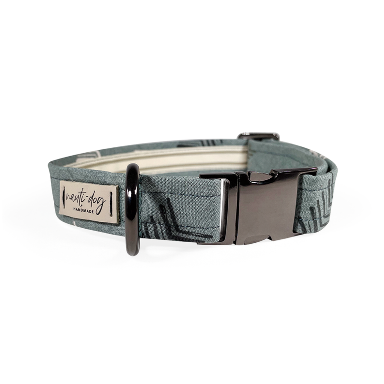 Wayfarer Sage Primitive Chevron Buckle & Martingale Dog Collar - S002793B002925P000108V052